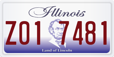 IL license plate Z017481
