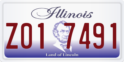 IL license plate Z017491