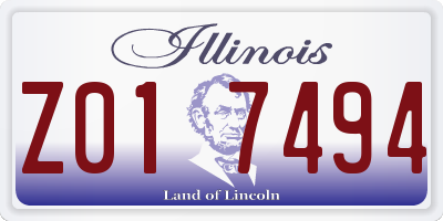 IL license plate Z017494