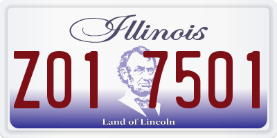 IL license plate Z017501