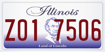 IL license plate Z017506