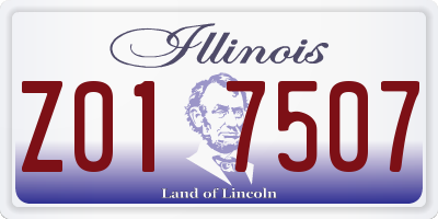 IL license plate Z017507