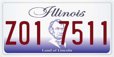 IL license plate Z017511
