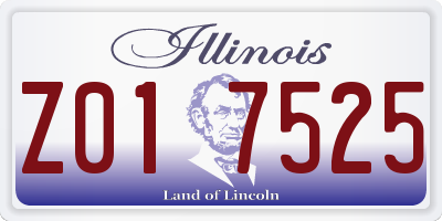 IL license plate Z017525
