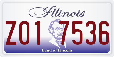 IL license plate Z017536
