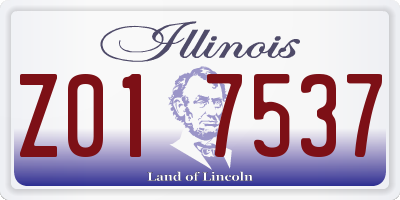 IL license plate Z017537