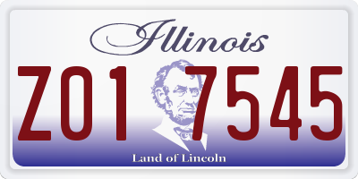 IL license plate Z017545