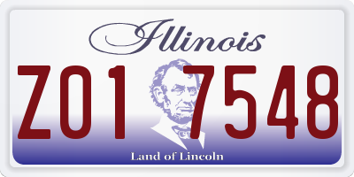 IL license plate Z017548