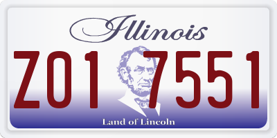 IL license plate Z017551
