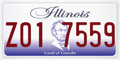 IL license plate Z017559