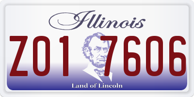 IL license plate Z017606