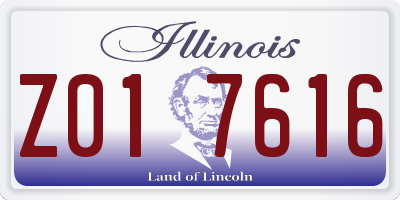 IL license plate Z017616