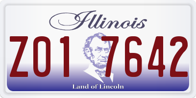 IL license plate Z017642