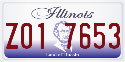 IL license plate Z017653