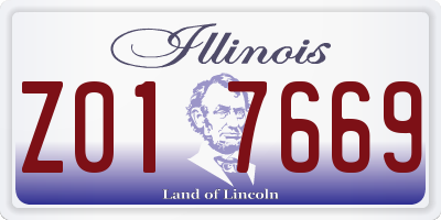 IL license plate Z017669
