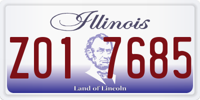 IL license plate Z017685