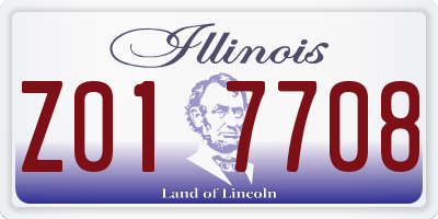 IL license plate Z017708