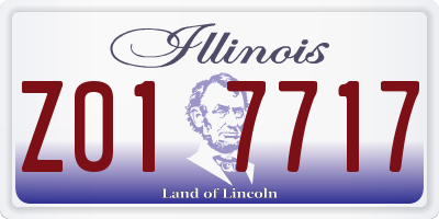 IL license plate Z017717