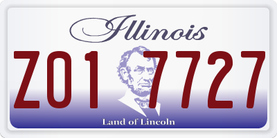 IL license plate Z017727