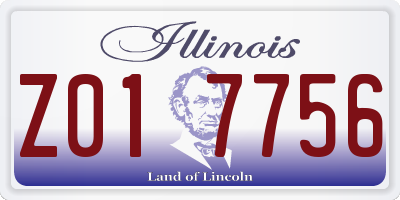 IL license plate Z017756