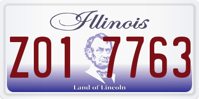 IL license plate Z017763