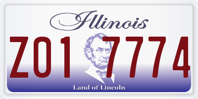 IL license plate Z017774