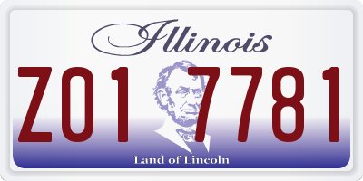 IL license plate Z017781