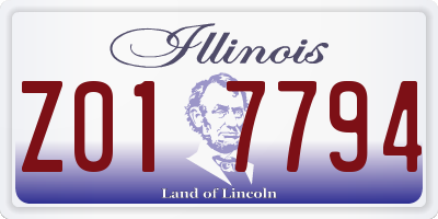 IL license plate Z017794