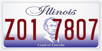 IL license plate Z017807