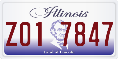 IL license plate Z017847
