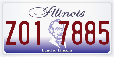 IL license plate Z017885