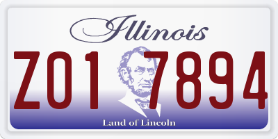 IL license plate Z017894