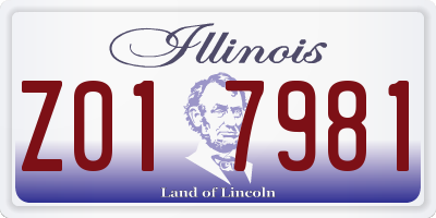 IL license plate Z017981