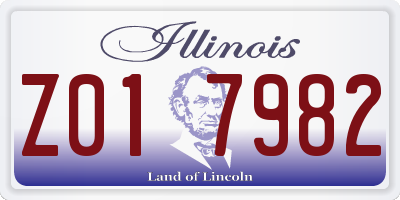IL license plate Z017982