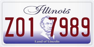 IL license plate Z017989