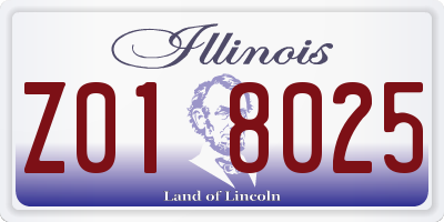 IL license plate Z018025