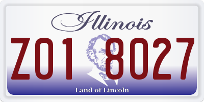 IL license plate Z018027