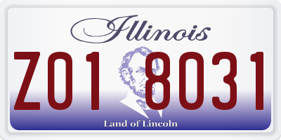 IL license plate Z018031