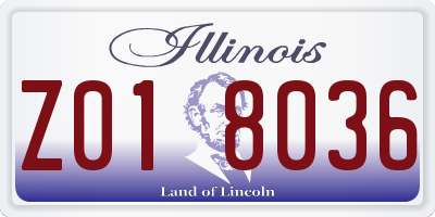 IL license plate Z018036