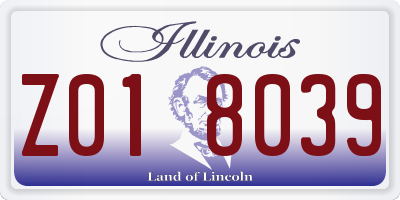 IL license plate Z018039