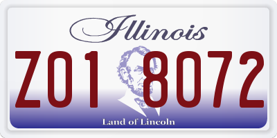 IL license plate Z018072