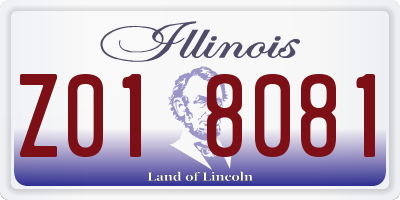 IL license plate Z018081