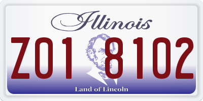 IL license plate Z018102