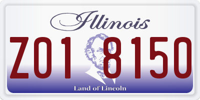 IL license plate Z018150