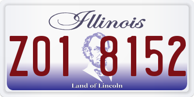 IL license plate Z018152
