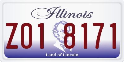 IL license plate Z018171