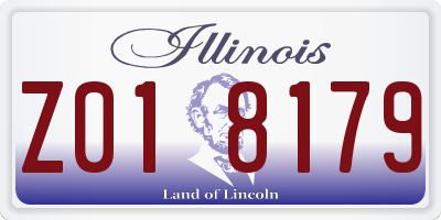 IL license plate Z018179