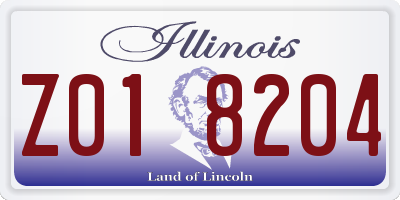 IL license plate Z018204