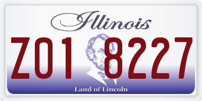 IL license plate Z018227