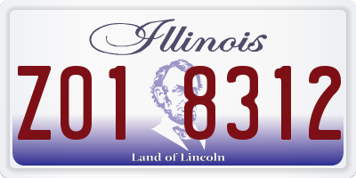 IL license plate Z018312